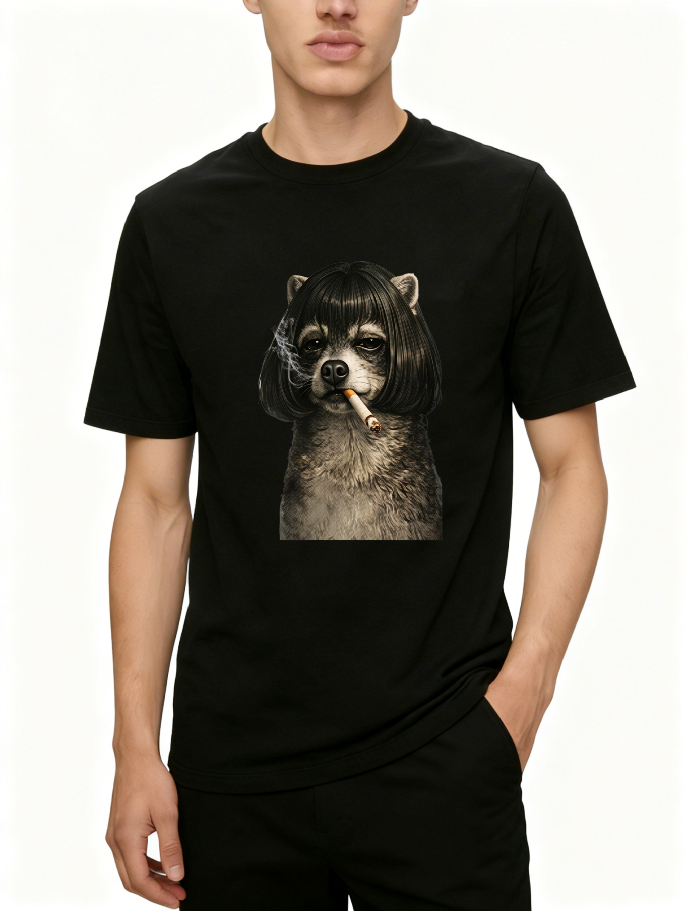 Dorawear™ Dog With Hair And Cigarette T Shirt