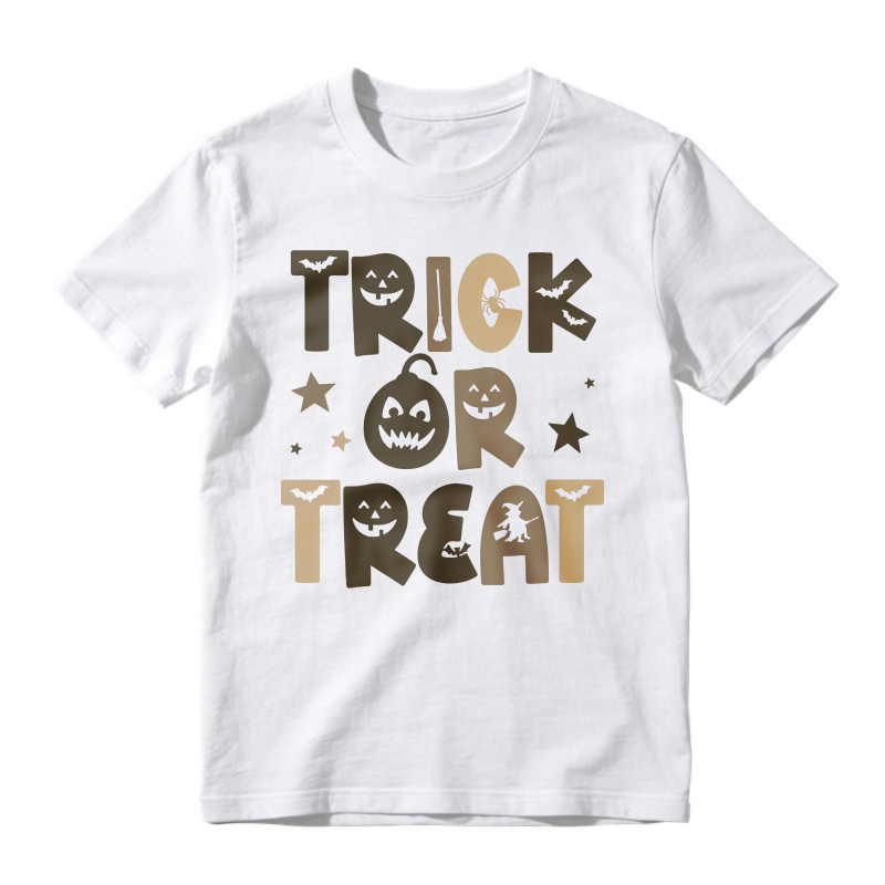 Trick Or Treat Halloween Pumpkin Bat Witch Graphic, Unisex Classic T-shirt