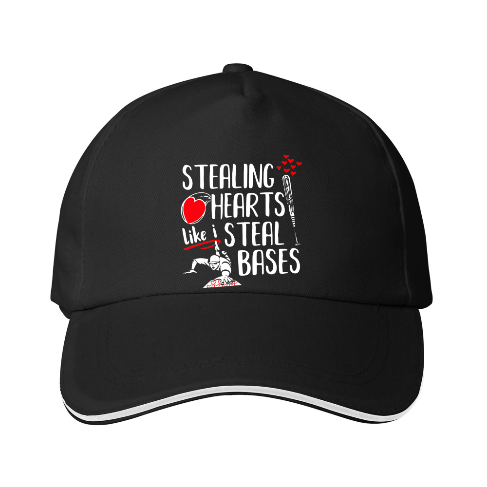 Dorawear™ Baseball Cap Stealing Hearts Like I Steal Bases With Apple And Bat Design For Sports And Casual Wear