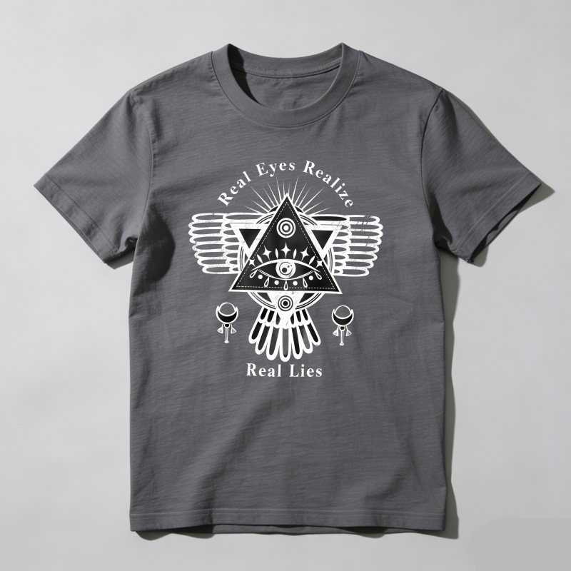 Dorawear™ Real Eyes Realize Real Lies Symbol Pattern T Shirt