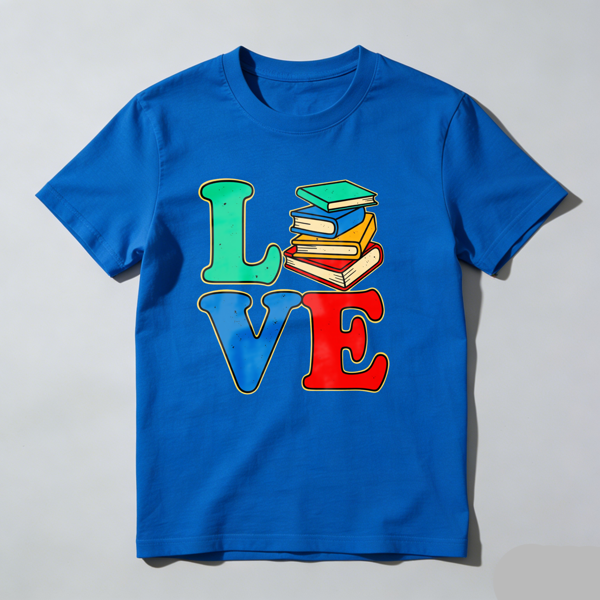 Dorawear Love Books Stack Colorful Letters T Shirt