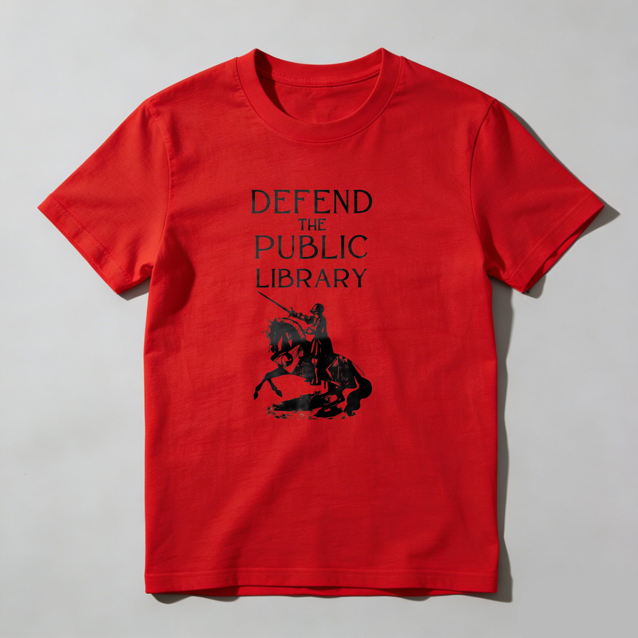 Dorawear™ Defend The Public Library Knight On Horse T Shirt
