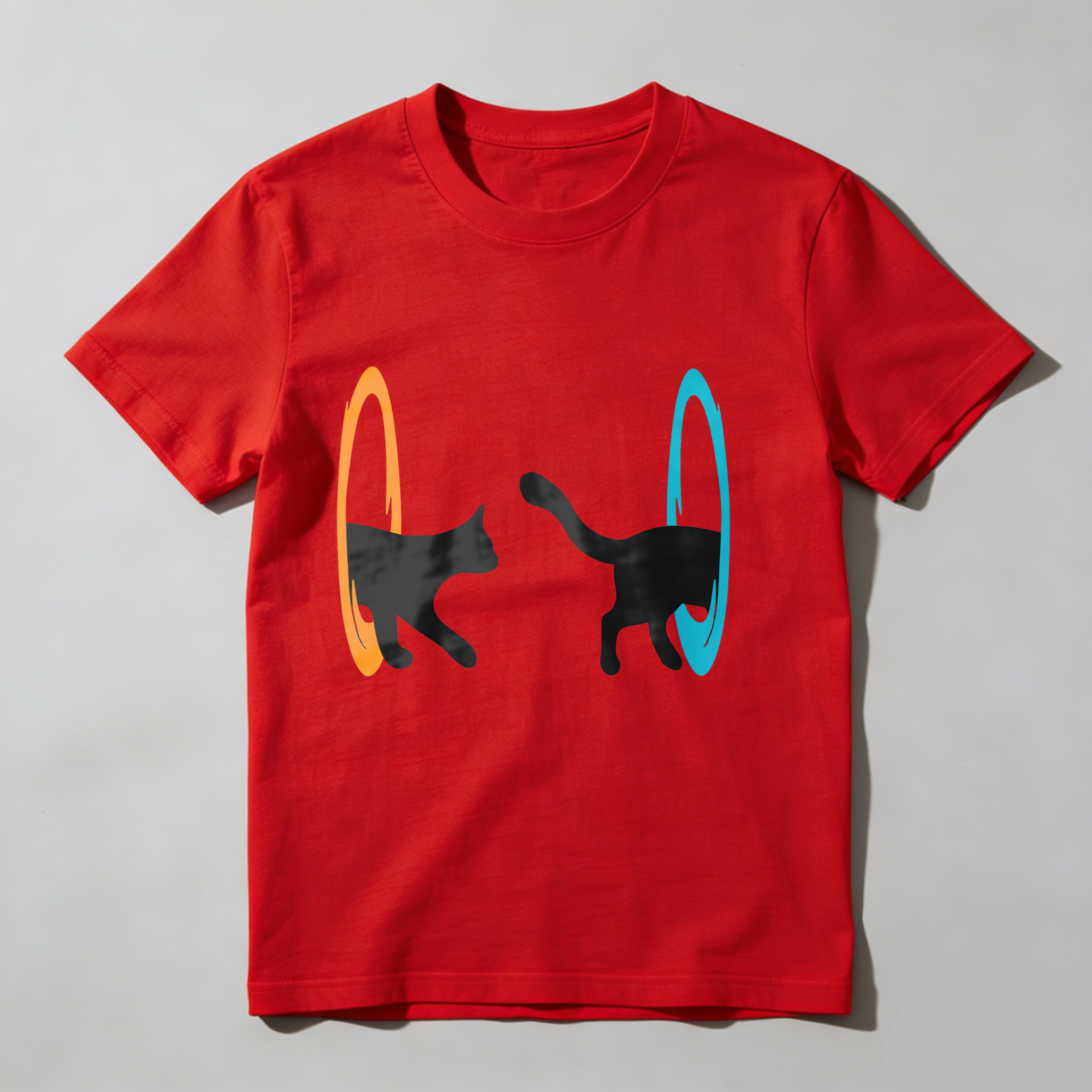 Dorawear™ Orange Circle Black Cat Blue Circle T Shirt