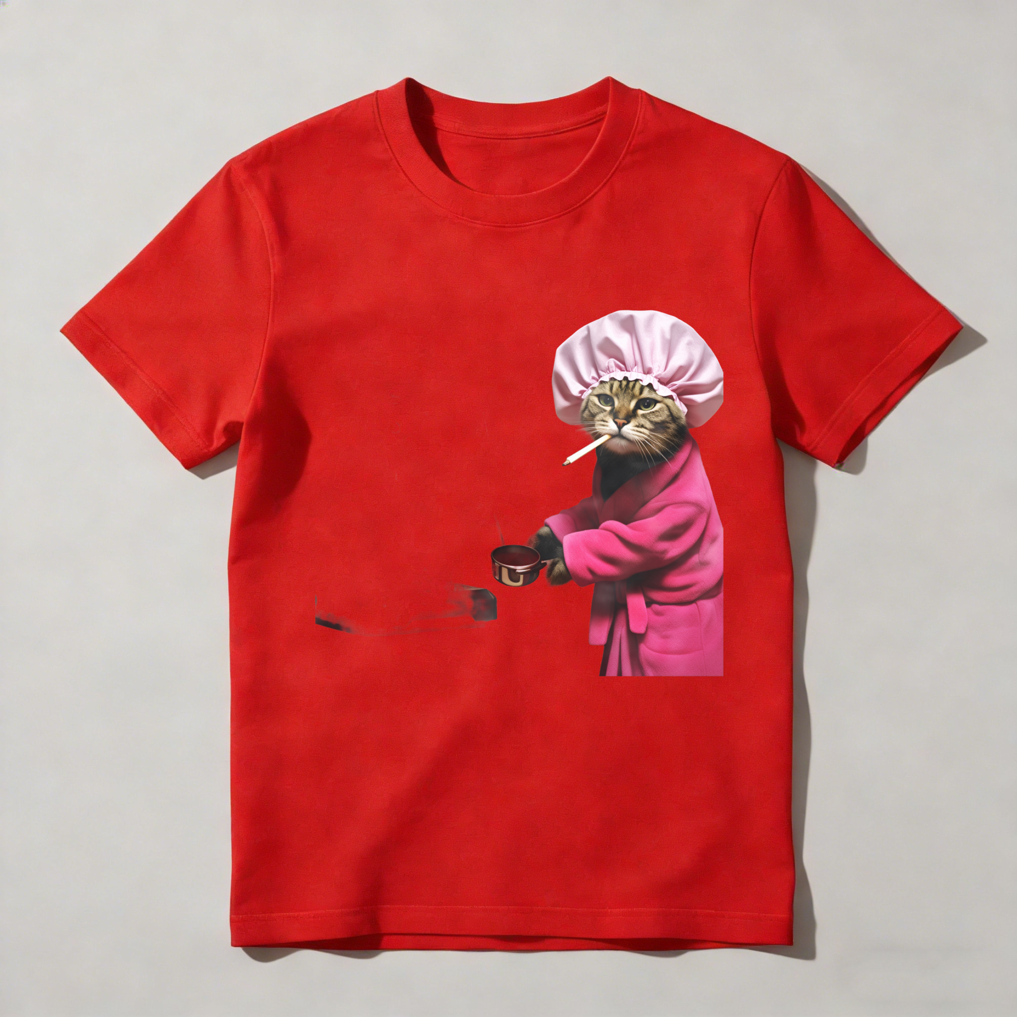 Dorawear™ Cat Wearing Pink Chef Hat And Coat T Shirt