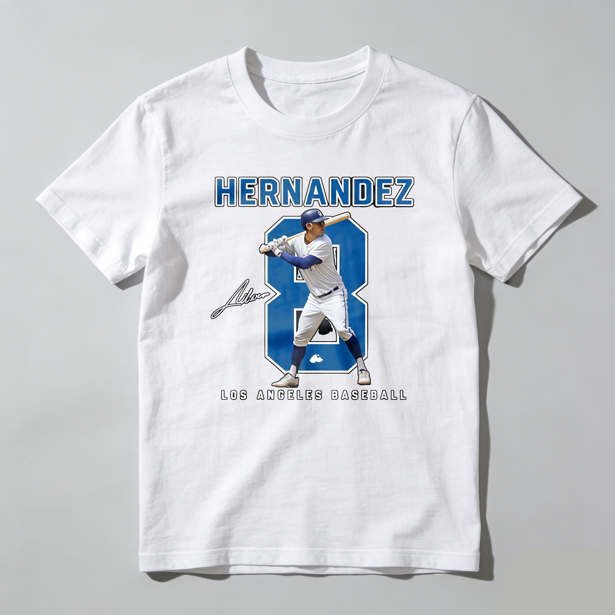 Dorawear™  Hernandez Number Eight Baseball Player Signature Los Angeles T Shirt