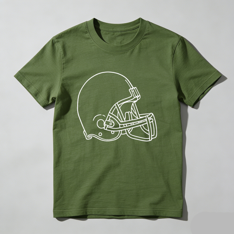 Dorawear™ Football Helmet Outline Design Print T Shirt