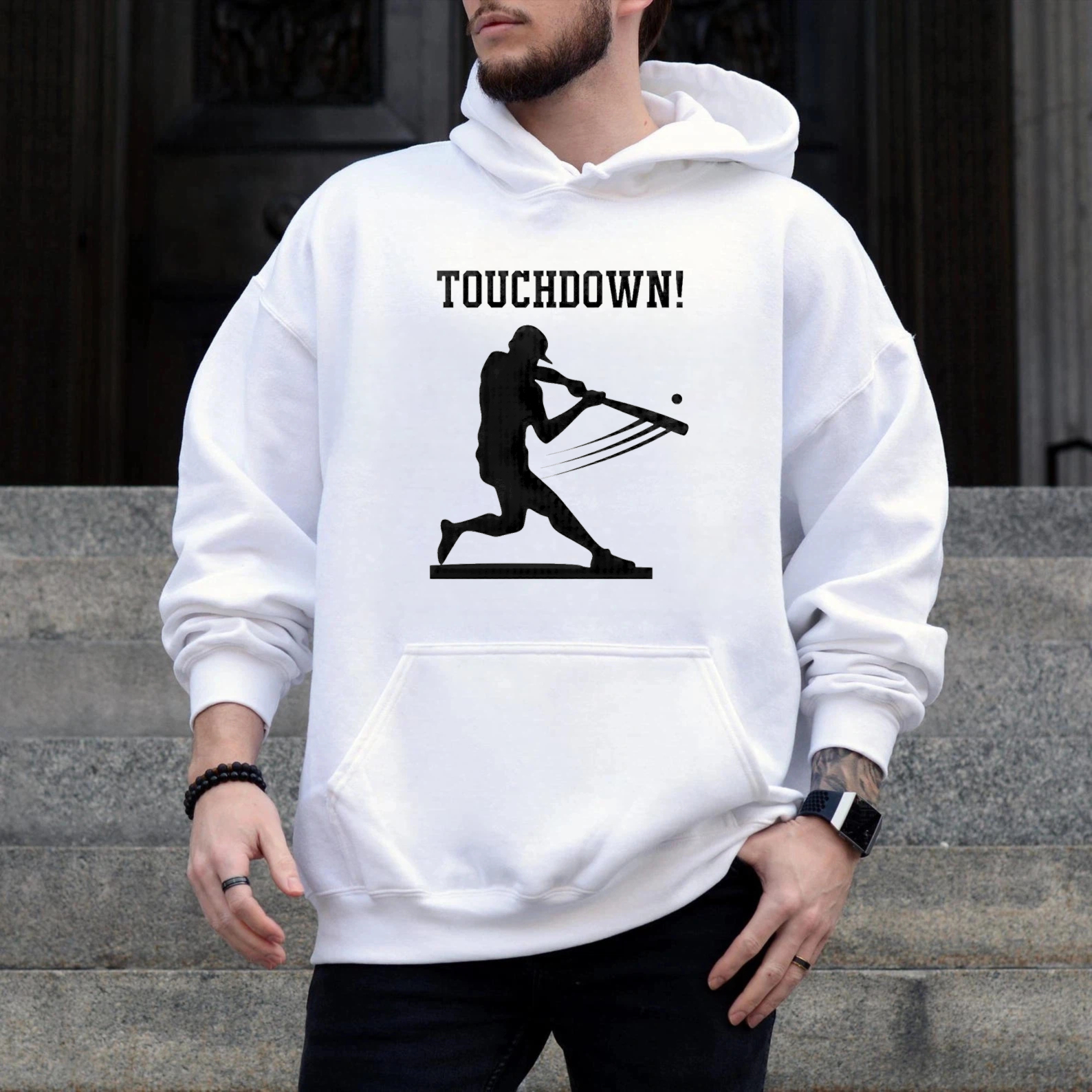 Dorawear™ Touchdown Lacrosse Player Silhouette Hoodie Sport Fan Gift Sweatshirt