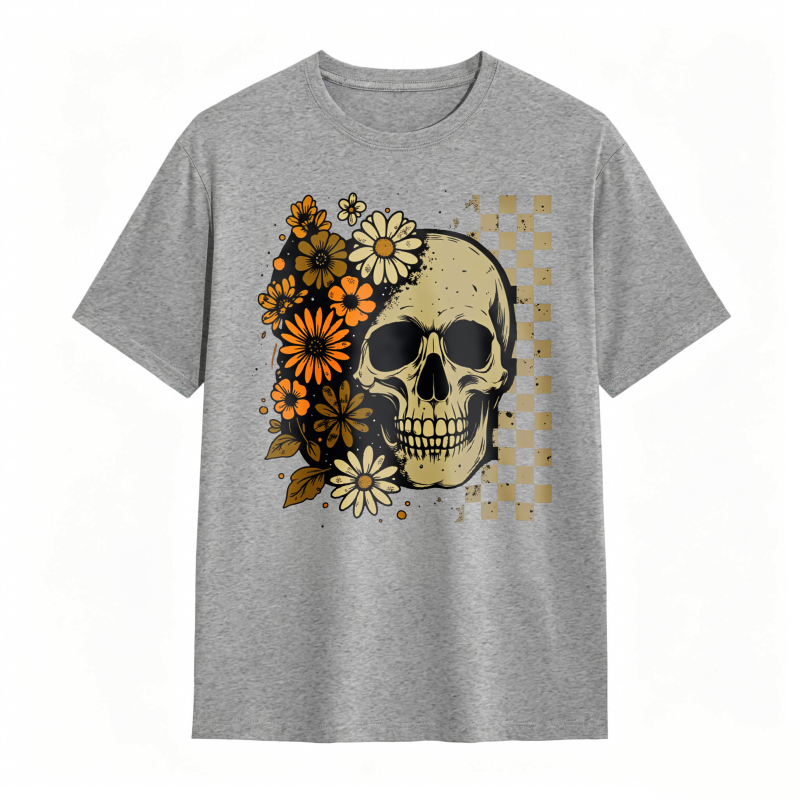 Dorawear™ Floral Skull Design Unisex Classic T-shirt