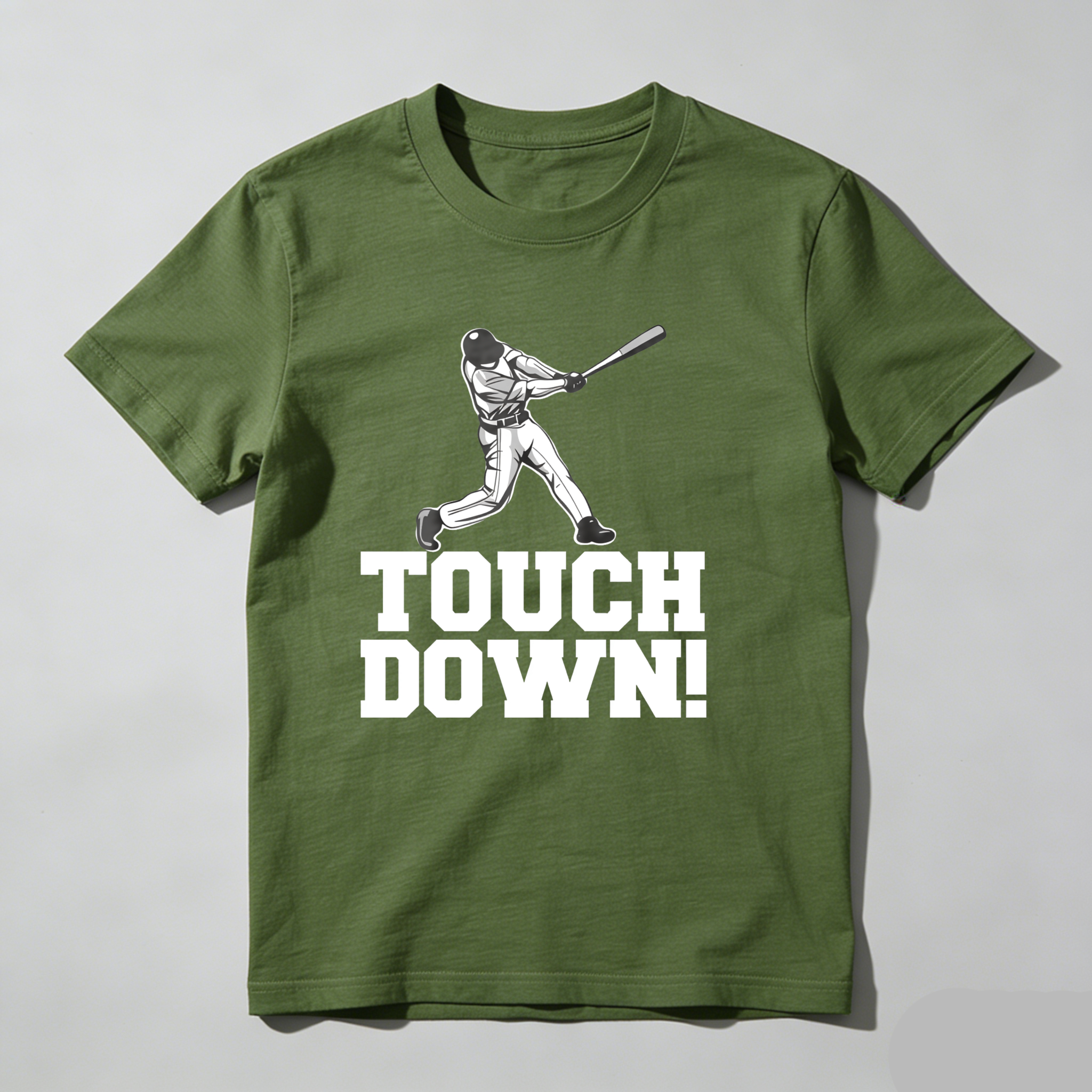 Dorawear™ Touch Down Baseball Player Swinging Bat  T Shirt