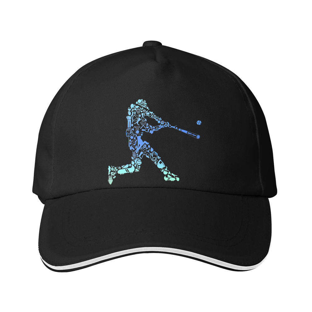 Dorawear™ Baseball Cap Baseball Player Silhouette Design Sports Outdoors