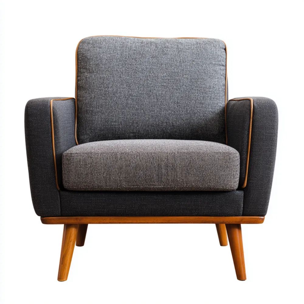 Fauteuil en tissu 80x85x90 cm - Gris Foncé - Design contemporain