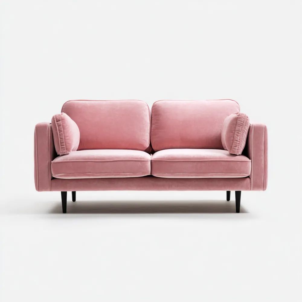 Canapé 2 places Velours 150x85x75 cm – Rose – Design Contemporain