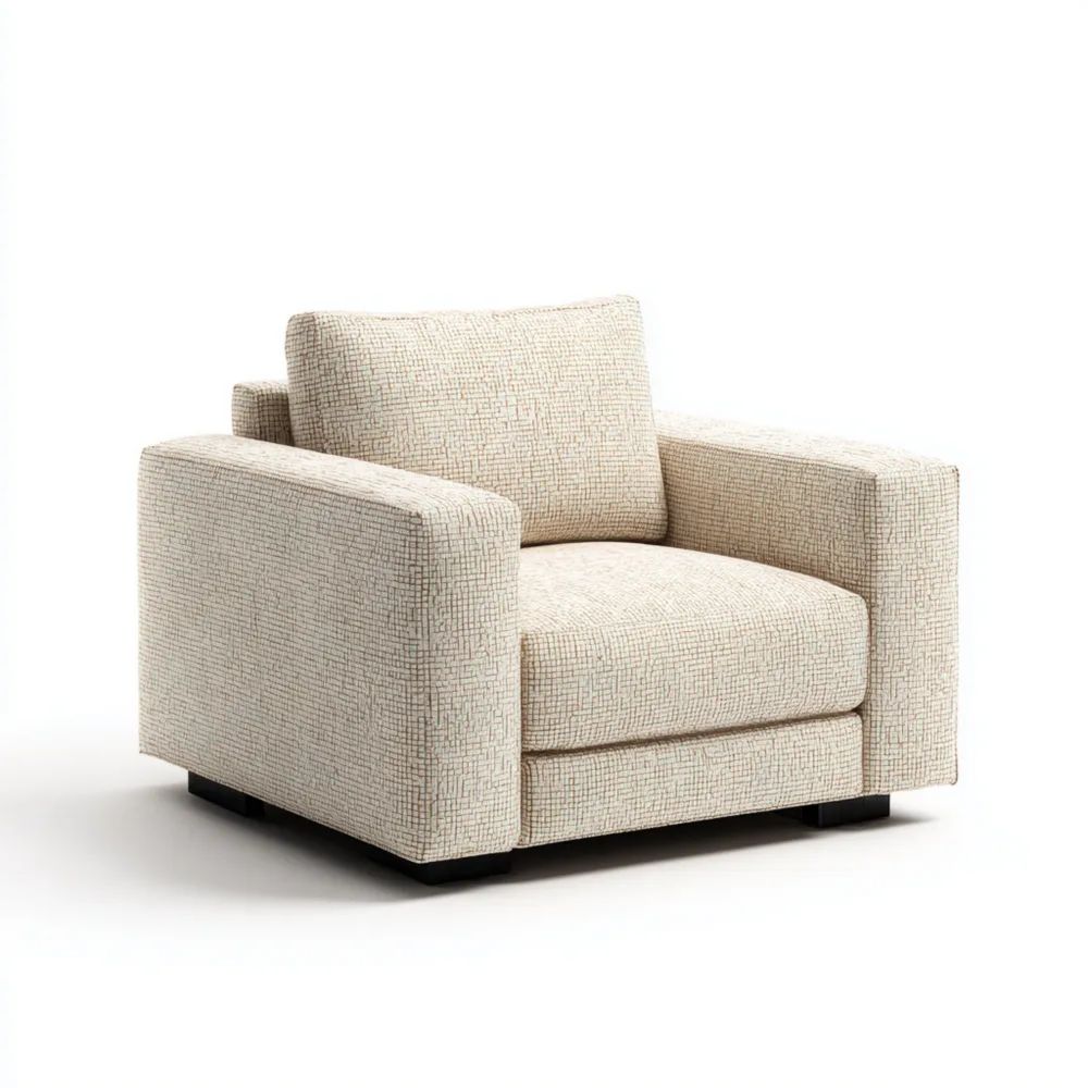 Fauteuil rembourré tissu 90x85x75 cm - Beige - Design moderne