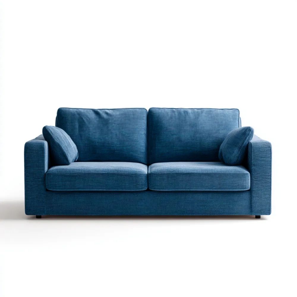 Canapé deux places 150x85x90 cm en Tissu – Bleu – Design Moderne