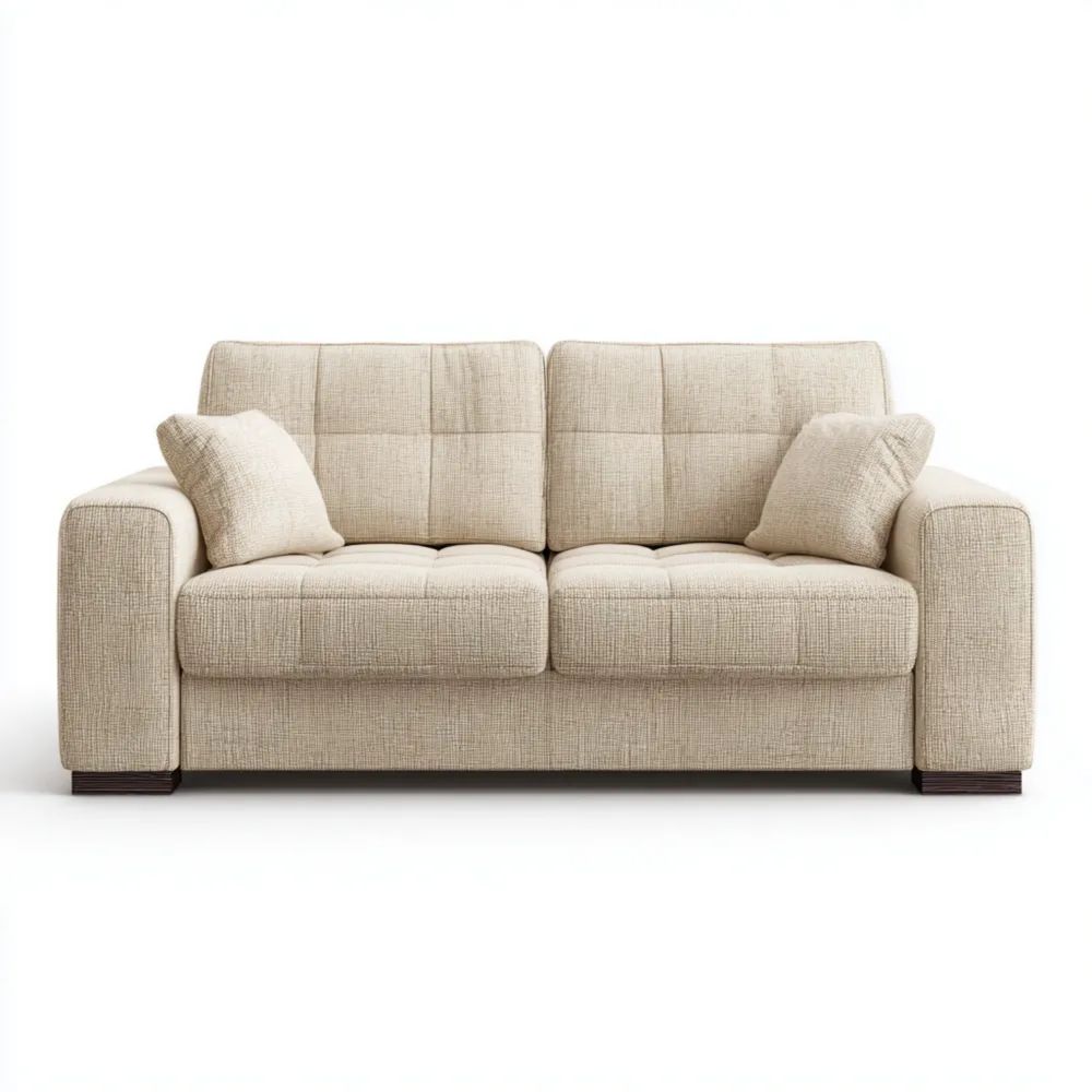 Canapé Deux Places Tissu 150x85x90 cm – Beige – Design Moderne