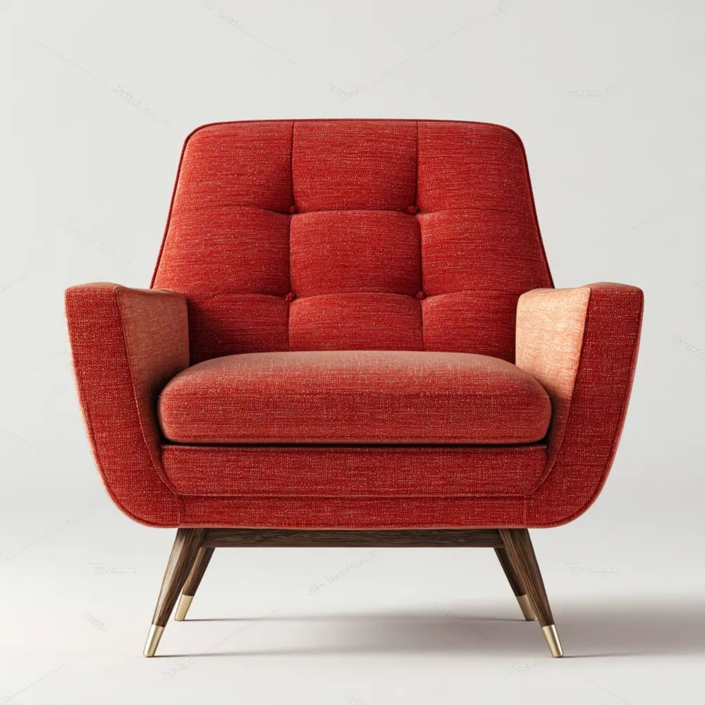 Fauteuil en Tissu 75x85x90 cm - Rouge - Design Contemporain