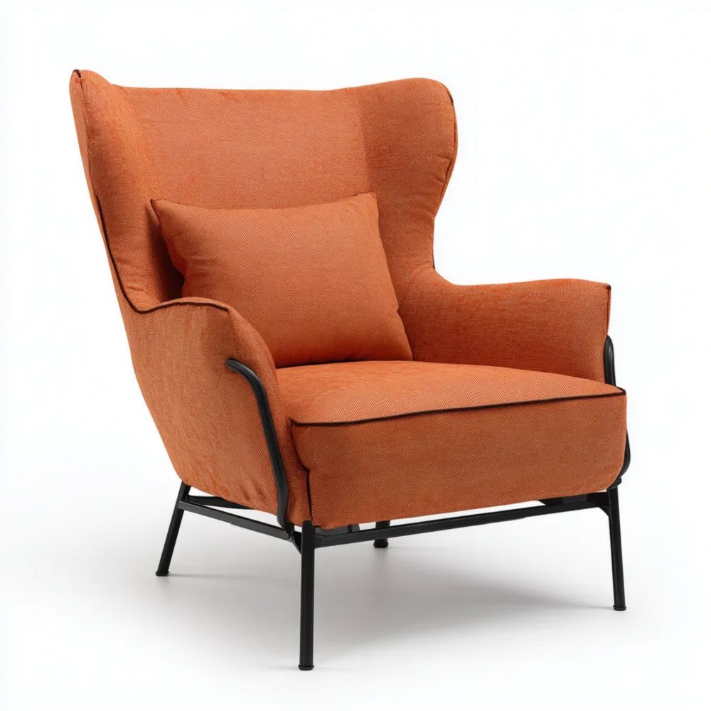 Fauteuil rembourré en tissu 90x85x100 cm – Orange – Design moderne