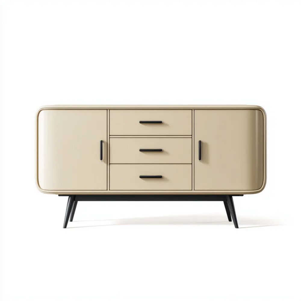 Buffet en bois 160x45x80 cm - Beige - Design moderne