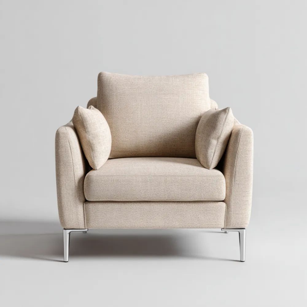Fauteuil en tissu Crème 85x80x90 cm – Design moderne