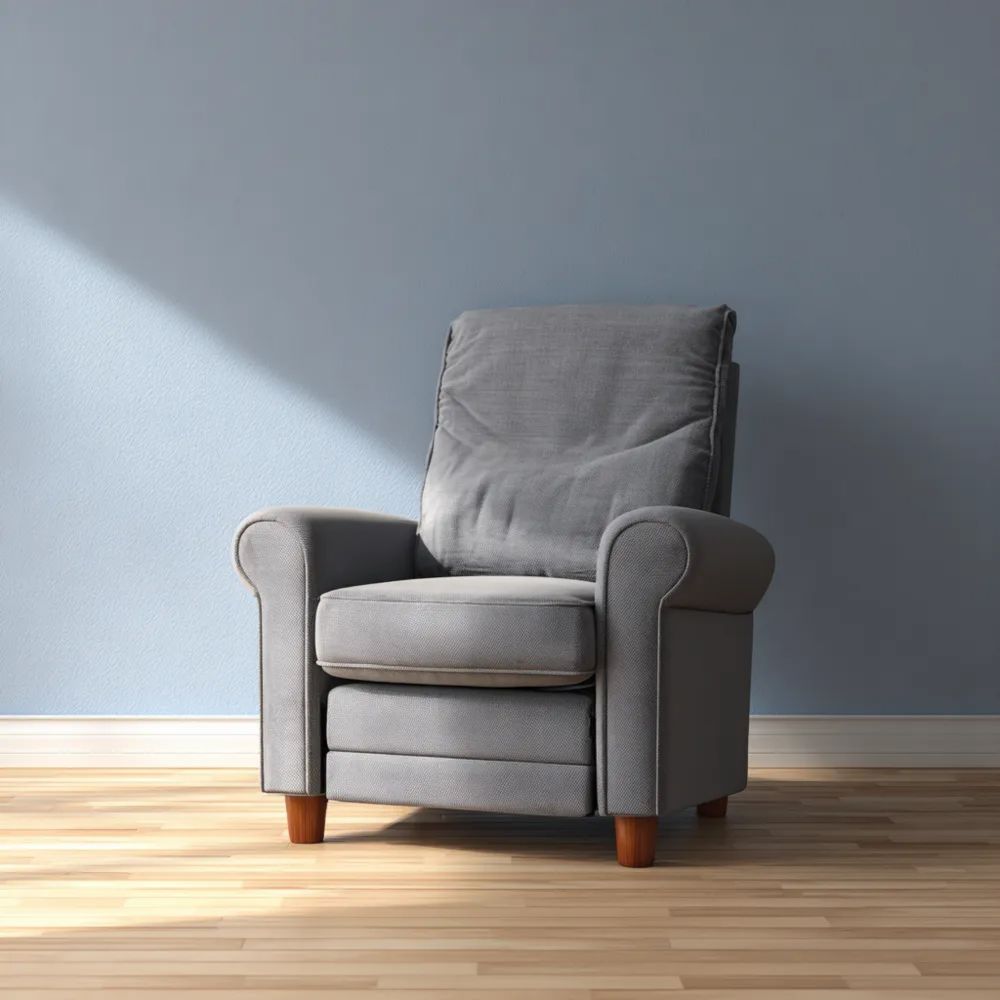 Fauteuil tissu 90x85x100 cm - Gris - Design Classique