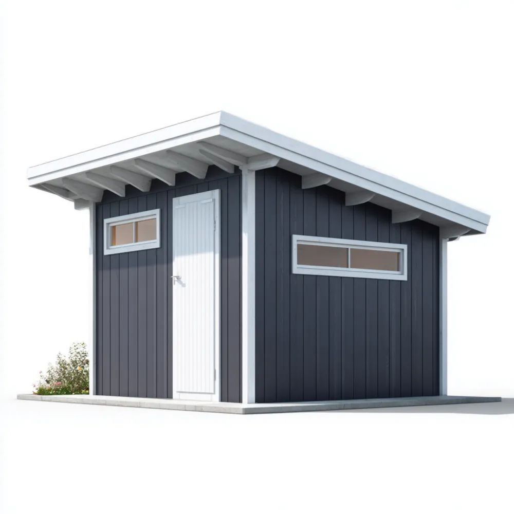 Abri de jardin en bois 300x250x220 cm - Gris Foncé - Design moderne