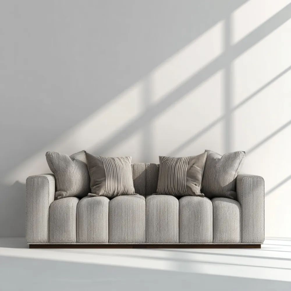 Canapé 2 places 180x90x85 cm – Gris – Design Moderne