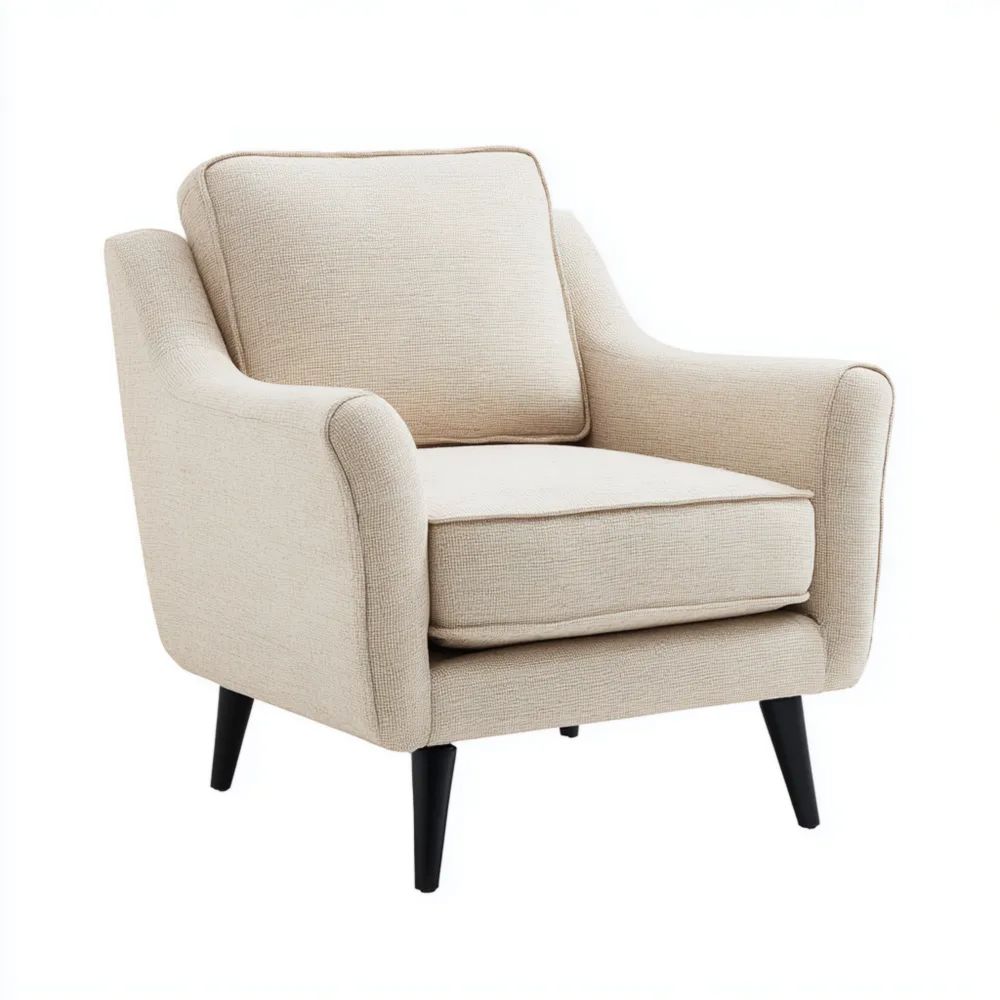 Fauteuil en tissu 80x85x85 cm - Beige - Design contemporain