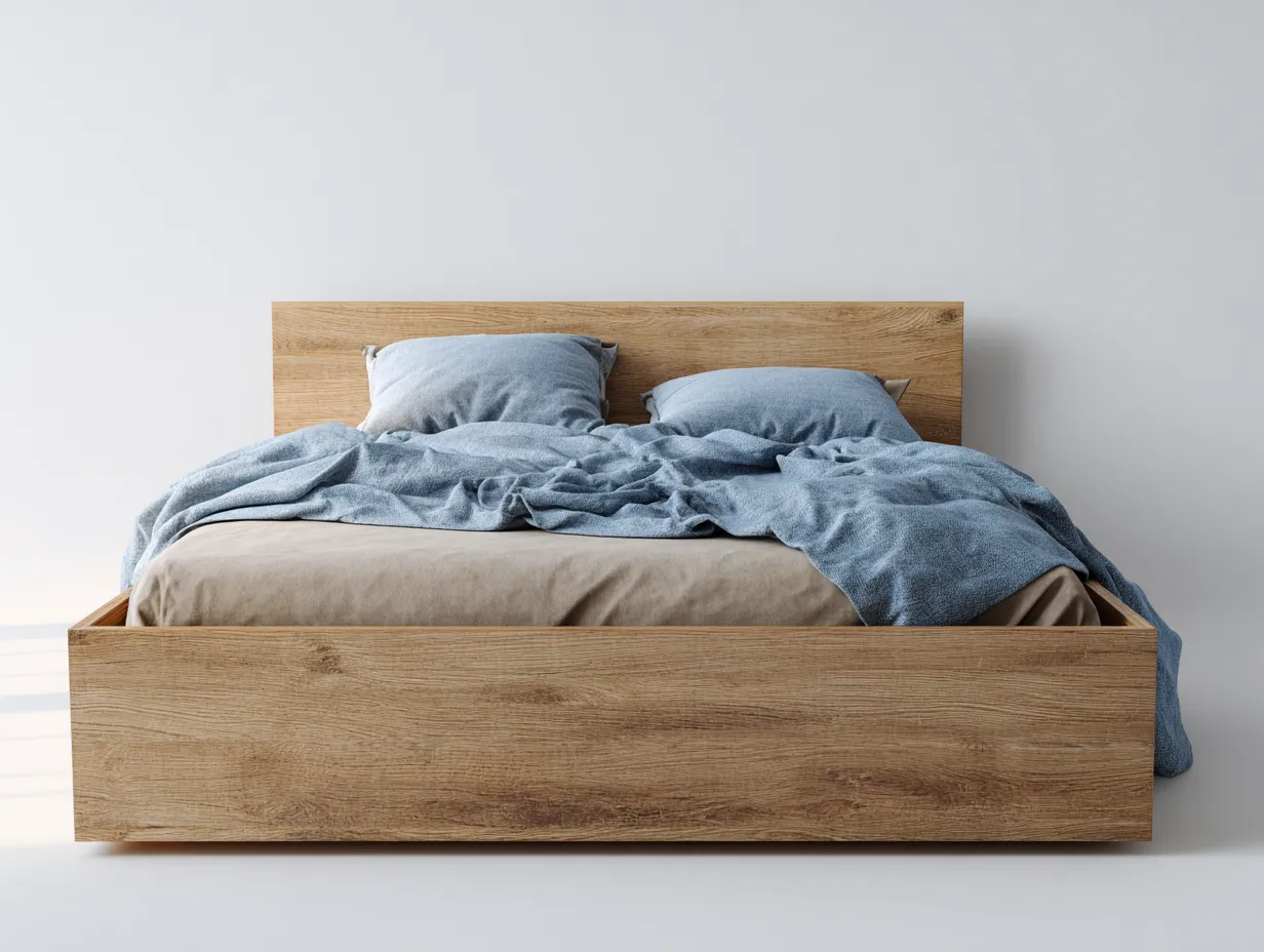 Letto matrimoniale-legno-206x166x88 cm-rovere naturale-design moderno-Roomgetly