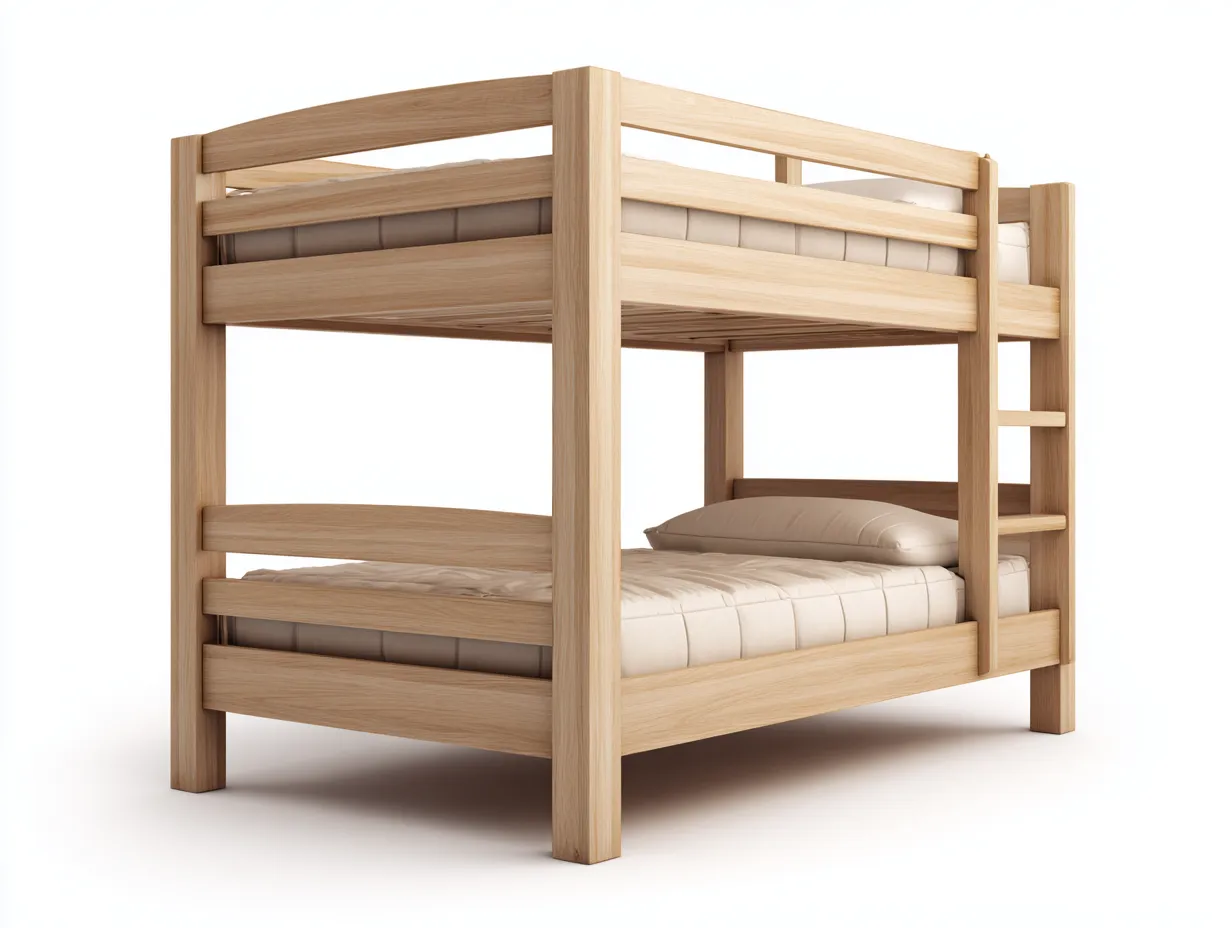 Letti a castello - legno - 198x97x160 cm - rovere naturale - design moderno-Roomgetly