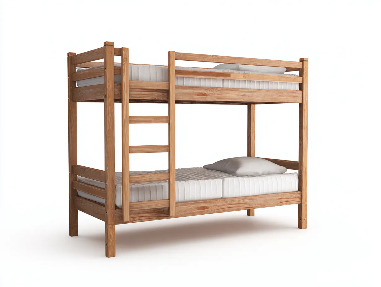 Letti a castello - legno - 201x97x163 cm - rovere naturale - design moderno-Roomgetly