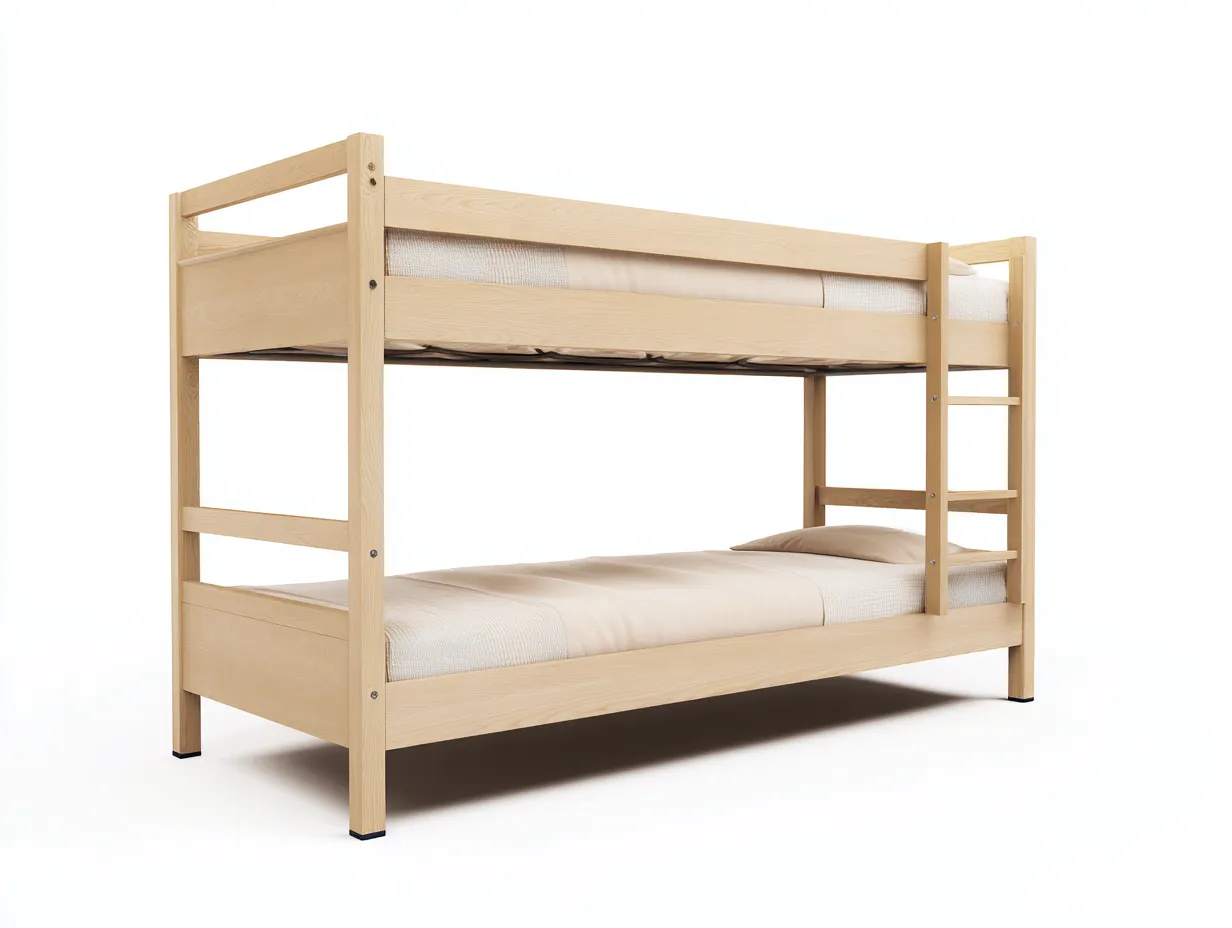 Letti a castello - legno - 200x98x158 cm - rovere chiaro - design moderno-Roomgetly