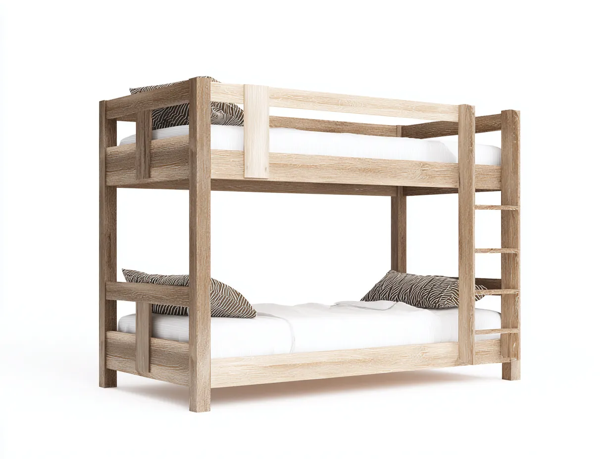 Letti a castello - legno - 200x95x160 cm - rovere chiaro - design moderno-Roomgetly