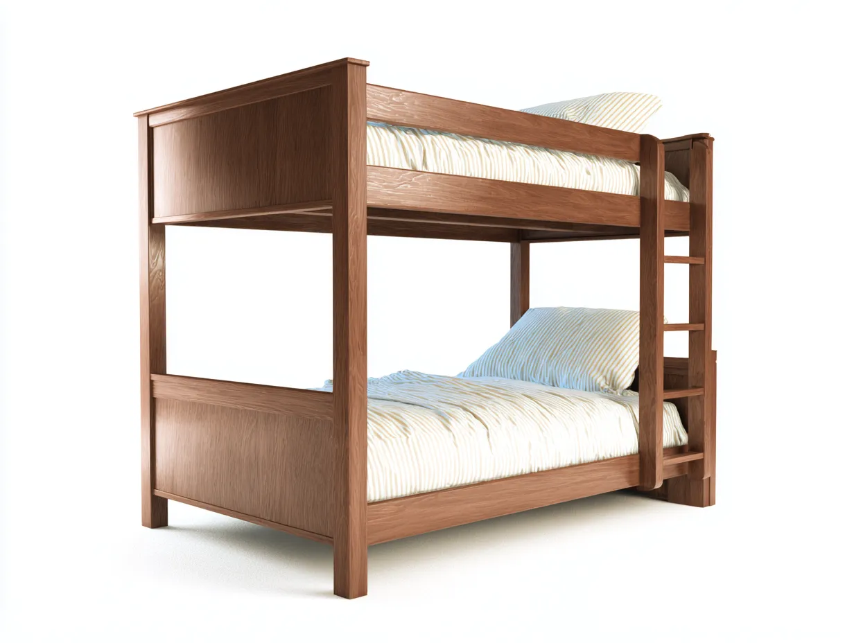 Letti a castello - legno - 202x96x165 cm - noce - design moderno-Roomgetly