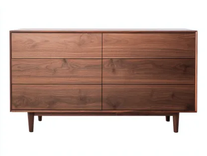 Commode en bois 160x45x80 cm - bois foncé - style moderne pour chambre-Nookmypad