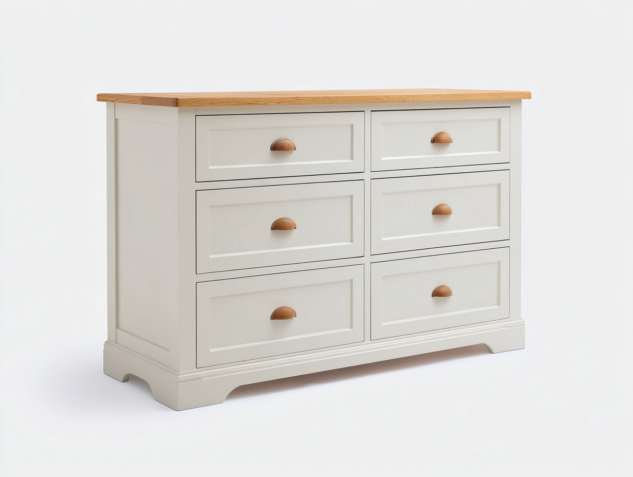 Commode en bois 120x45x85 cm - blanc - style classique pour intérieur-Nookmypad
