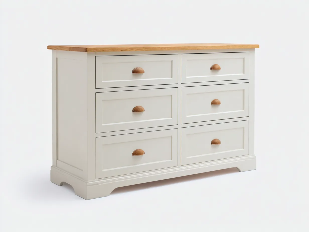 Commode en bois 120x45x85 cm - blanc - style classique pour intérieur-Nookmypad