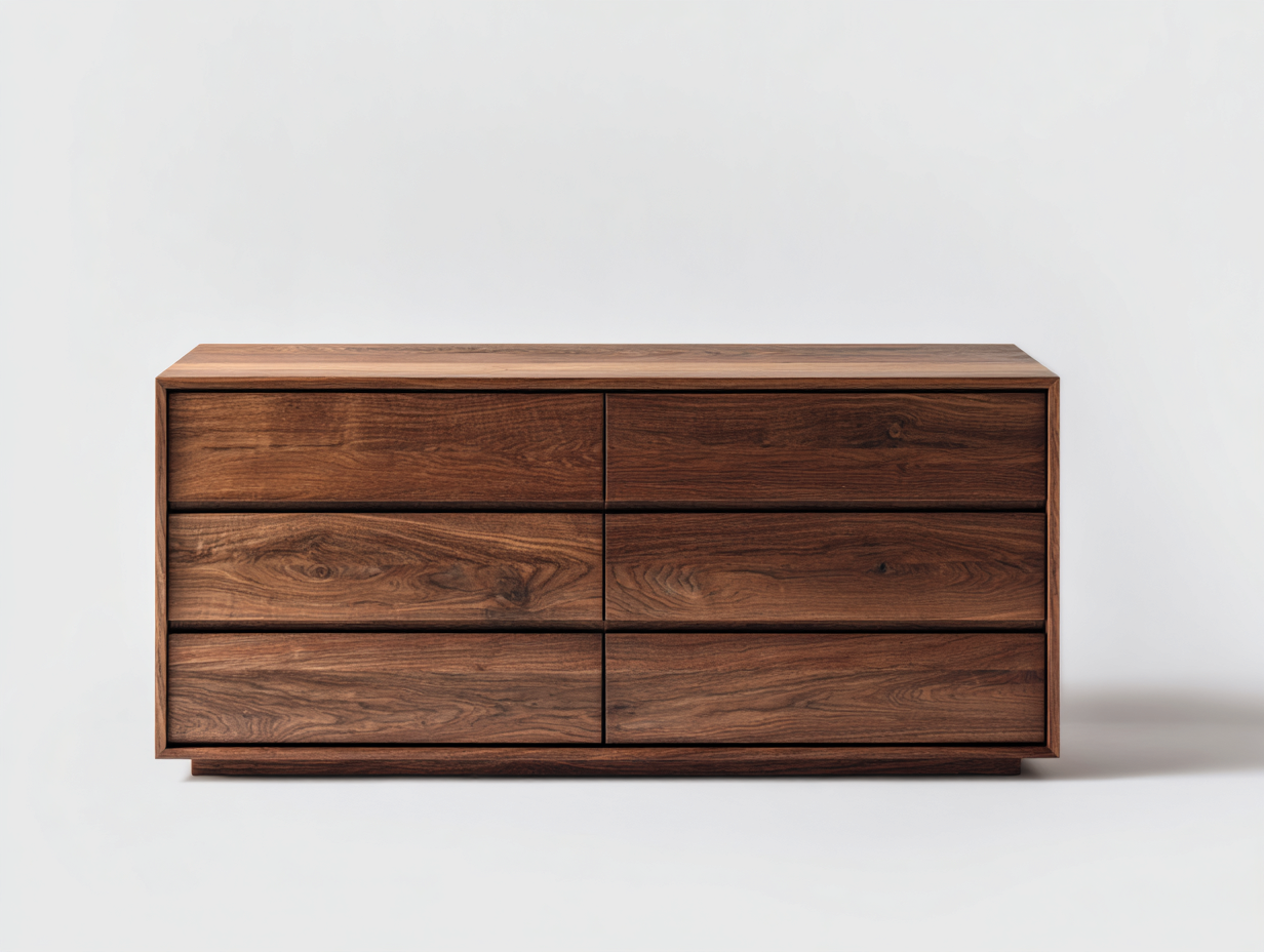 Commode bois naturel 150x45x80 cm - Marron - Design moderne épuré-Nookmypad