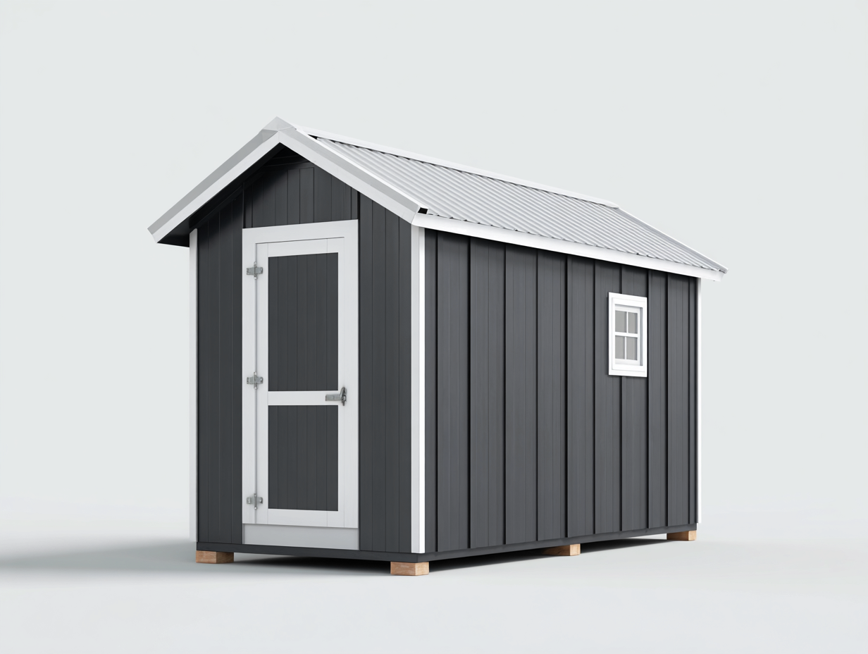 Abri de jardin bois 210x160x210 cm - Gris foncé-Blanc - Design moderne pour extérieur-Nookmypad