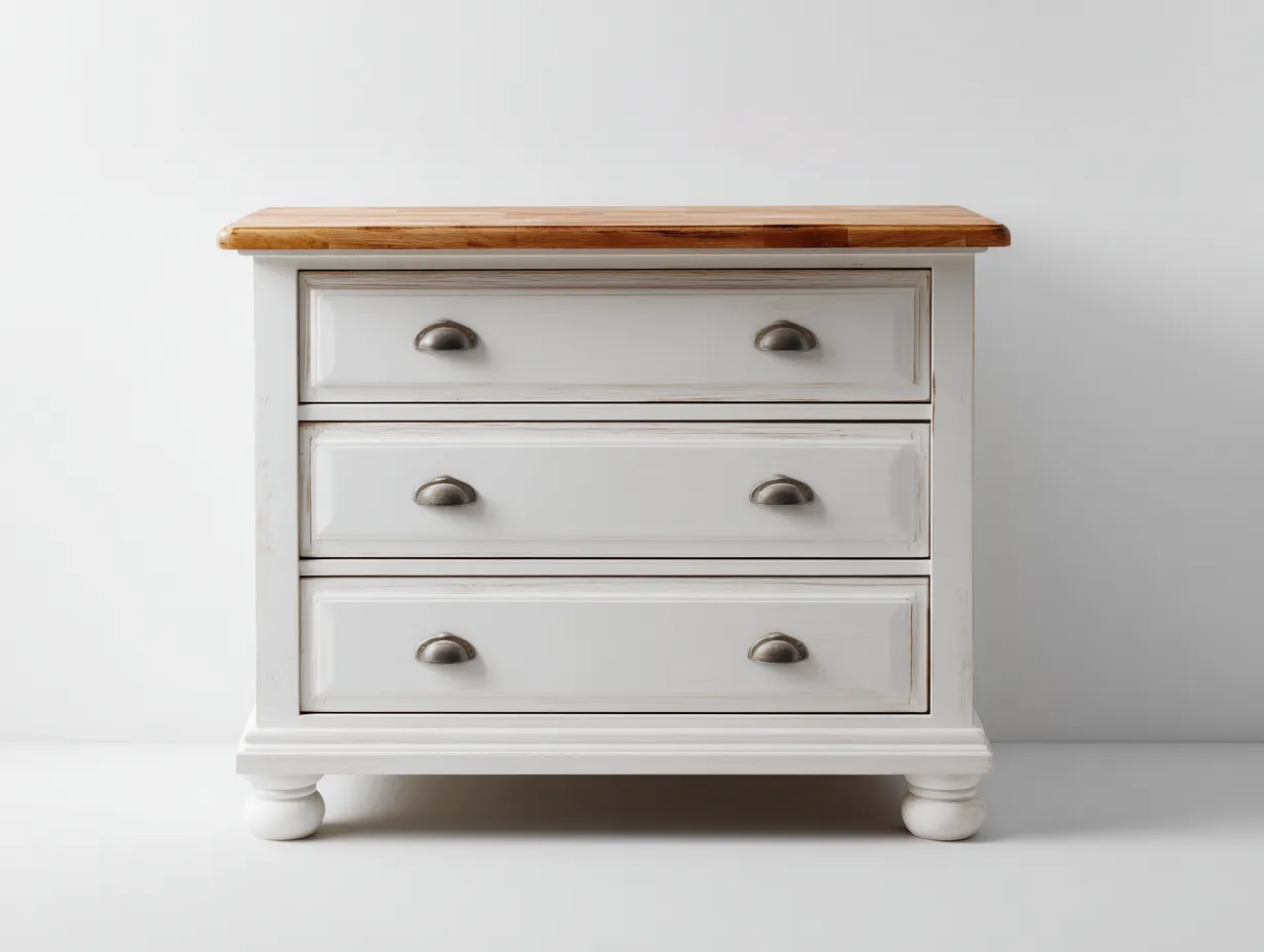 Commode bois 90x45x85 cm - Blanc naturel - Design classique pour chambre-Nookmypad