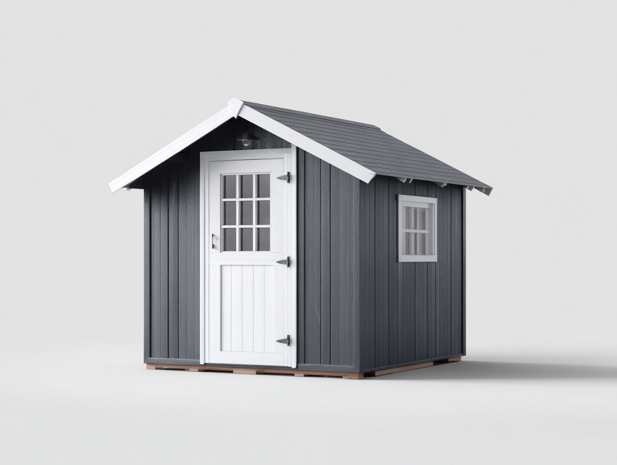 Abri de jardin bois 180x150x210 cm - gris anthracite-blanc - style classique pour extérieur-Nookmypad