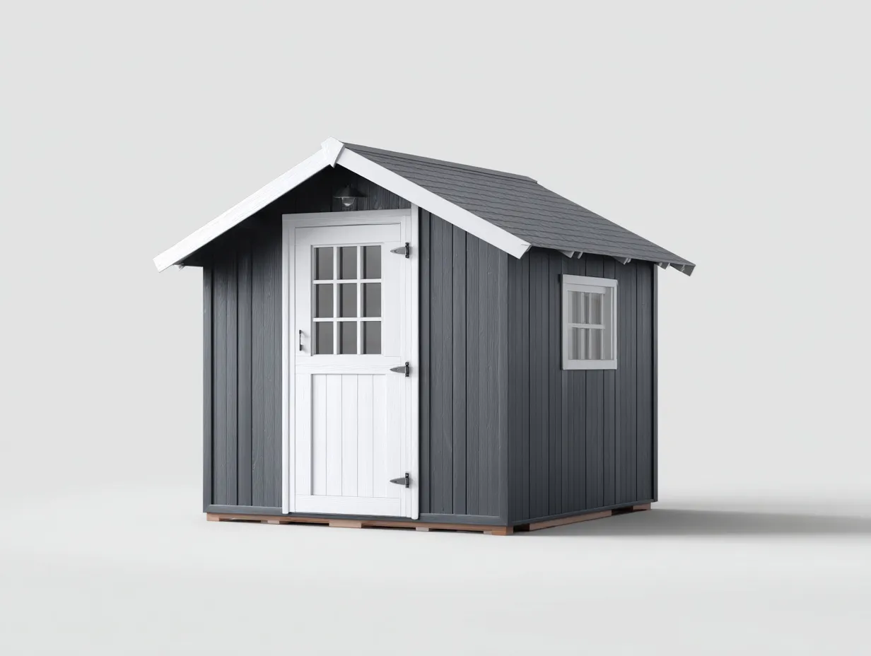 Abri de jardin bois 180x150x210 cm - gris anthracite-blanc - style classique pour extérieur-Nookmypad