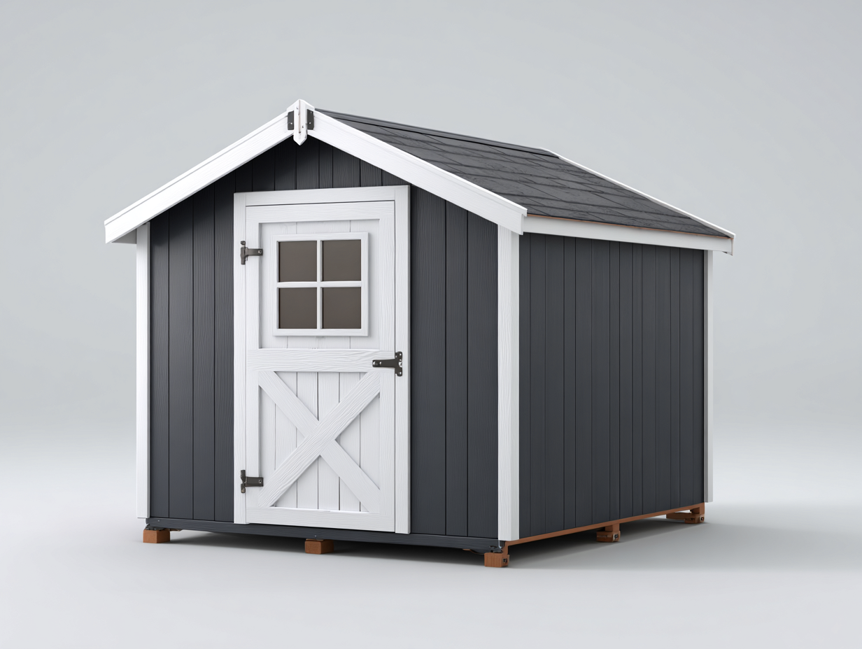 Abri de jardin en bois 210x180x215 cm - gris anthracite et blanc - usage extérieur-Nookmypad