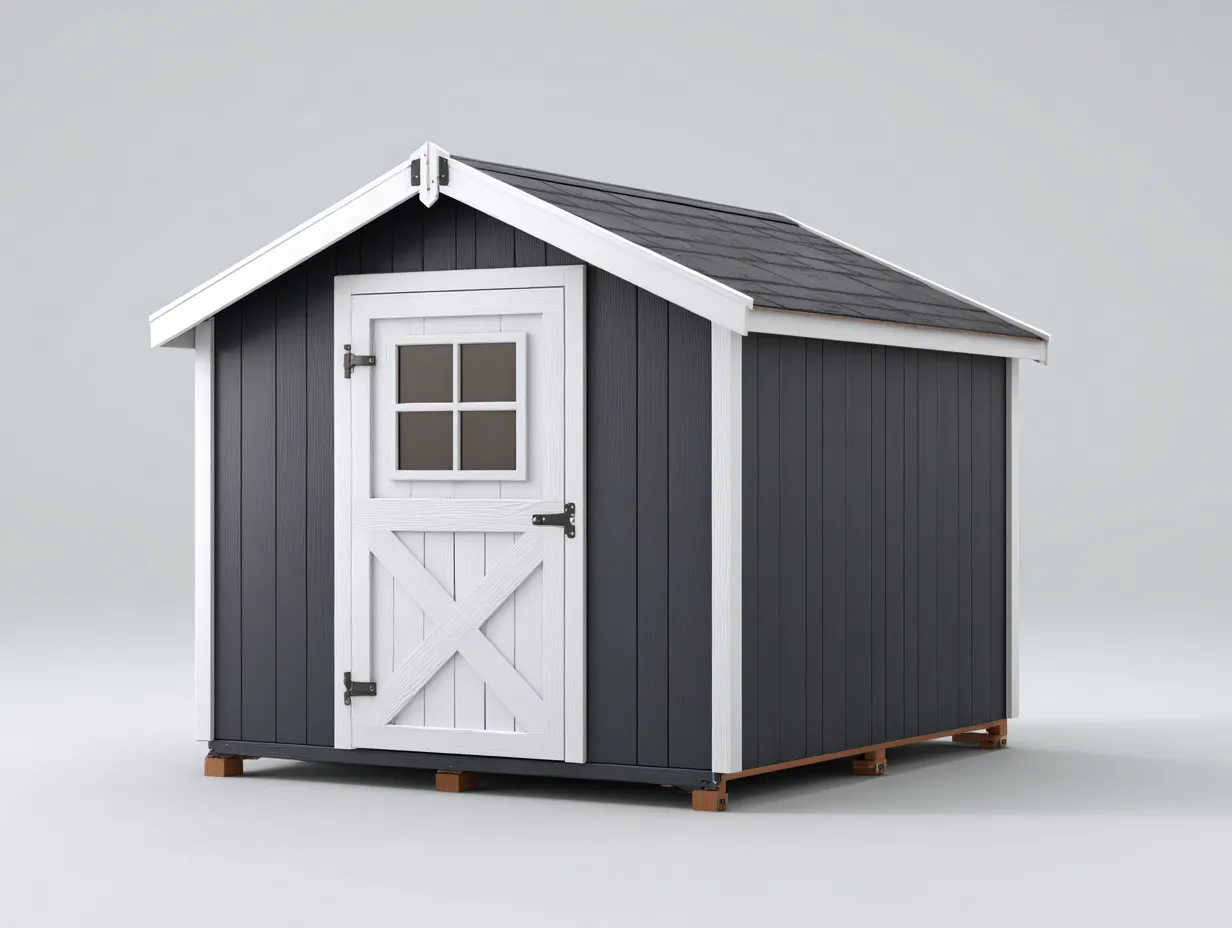 Abri de jardin en bois 210x180x215 cm - gris anthracite et blanc - usage extérieur-Nookmypad