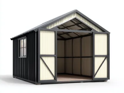 Abri de jardin en métal 250x200x230 cm - noir et beige - style moderne pour extérieur-Nookmypad