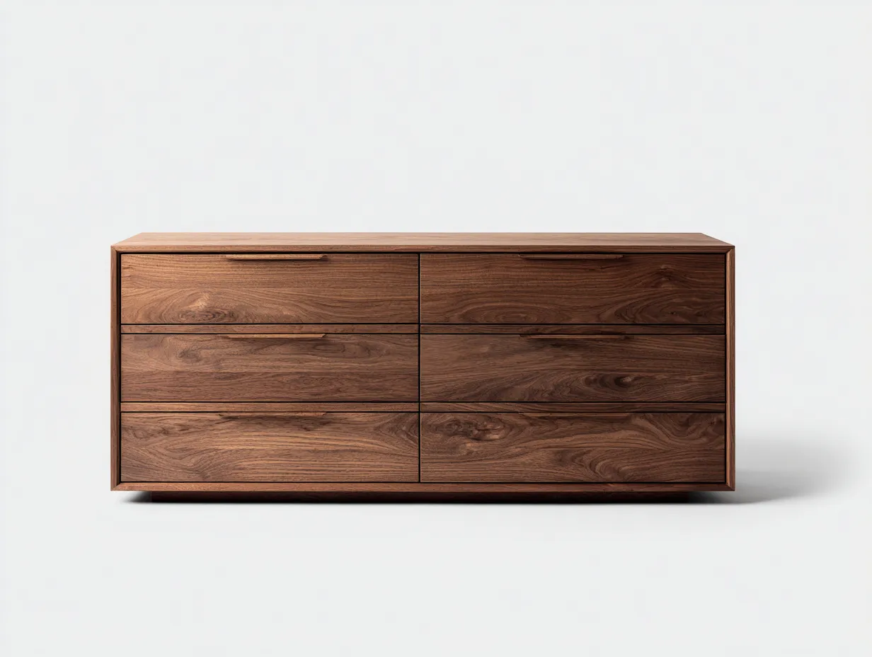 Commode bois 140x45x75 cm - Noyer - Design moderne pour chambre-Nookmypad