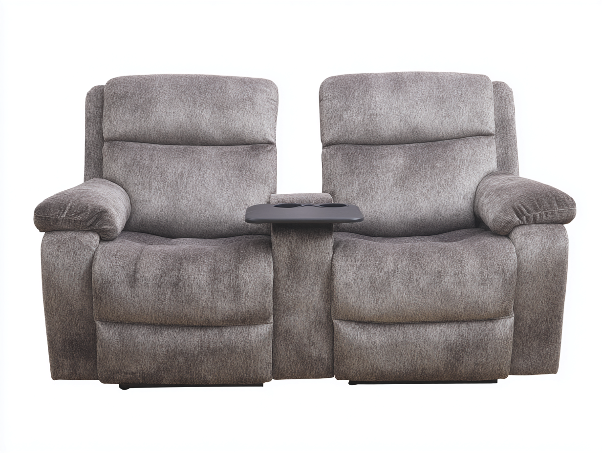 Canapé relax en tissu 190x95x100 cm - gris - confort moderne pour salon-Loftgoio