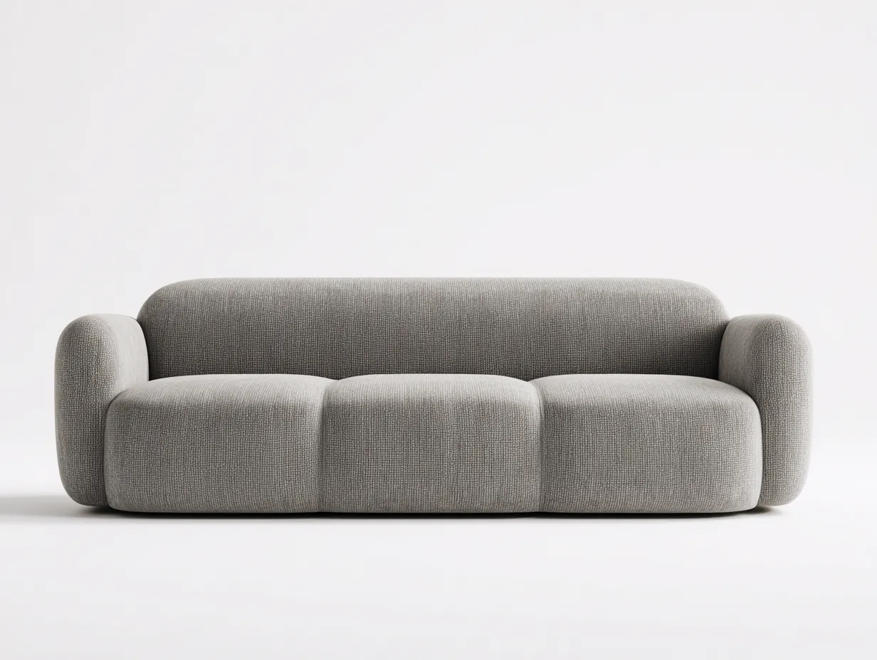 Canapé 3 places en tissu 210x95x75 cm - beige - style contemporain pour salon-Loftgoio