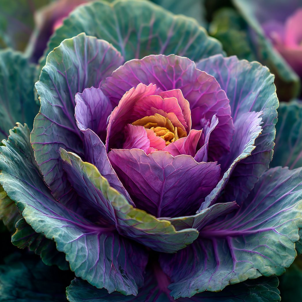 Ornamental Kale (Cabbage) Seeds — Purple-Green — 200 Pcs-Trendsft