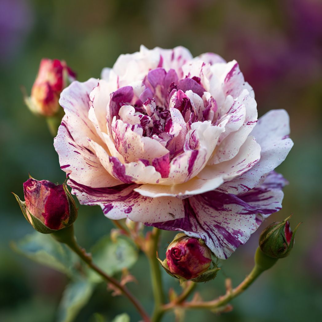 Speckled Rose Seeds — White/Purple — 20+ Seeds-Ftcountrycp