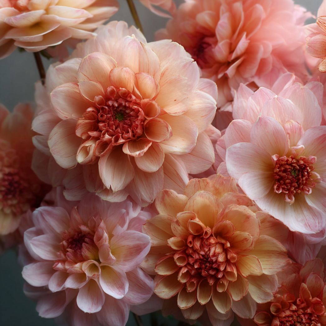 Dahlia Seeds — Peach/Pink — 40 Seeds-Diamondftinc